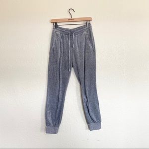 White Fawn Gray Velvet Joggers Size Large